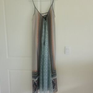 Bohemian Maxi Dress with Geometric Patterns